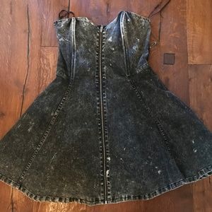 Betsey Johnson Runway Denim Corset Fit/Flare Dress